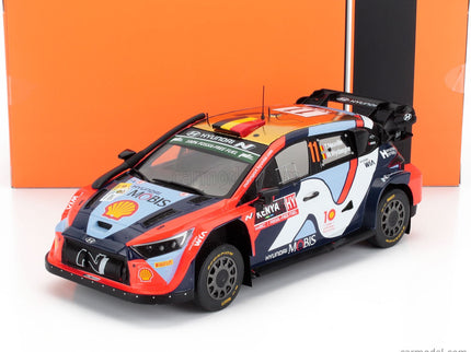 Hyundai i20N RALLY1 Team Hyundai Shell Mobis Wrt N°11 5. Miesto Rally Safari Kenya 2024 Thierry Neuville - Martijn Wydaeghe 1:18 IXO Models rôzne farby