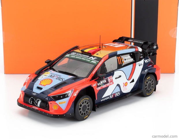 Hyundai i20N RALLY1 Team Hyundai Shell Mobis Wrt N°11 5. Miesto Rally Safari Kenya 2024 Thierry Neuville - Martijn Wydaeghe 1:18 IXO Models rôzne farby