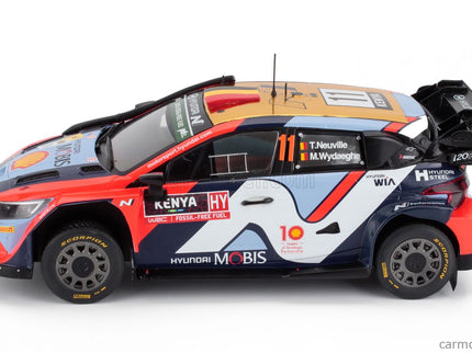 Hyundai i20N RALLY1 Team Hyundai Shell Mobis Wrt N°11 5. Miesto Rally Safari Kenya 2024 Thierry Neuville - Martijn Wydaeghe 1:18 IXO Models rôzne farby