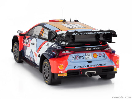 Hyundai i20N RALLY1 Team Hyundai Shell Mobis Wrt N°11 5. Miesto Rally Safari Kenya 2024 Thierry Neuville - Martijn Wydaeghe 1:18 IXO Models rôzne farby