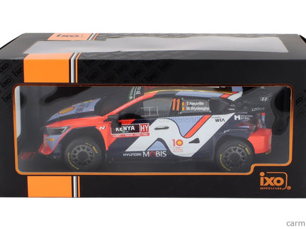 Hyundai i20N RALLY1 Team Hyundai Shell Mobis Wrt N°11 5. Miesto Rally Safari Kenya 2024 Thierry Neuville - Martijn Wydaeghe 1:18 IXO Models rôzne farby