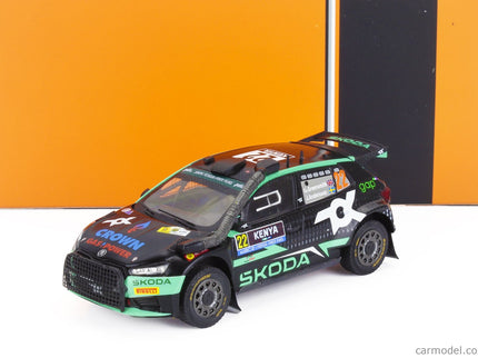 Skoda Fabia RALLY2 EVO Team Tokspot Wrt N°22 Rally Safari Kenya 2024 Gus Greensmith - Jonas Andersson 1:43 IXO Models čierna zelená