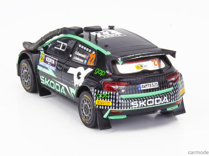Skoda Fabia RALLY2 EVO Team Tokspot Wrt N°22 Rally Safari Kenya 2024 Gus Greensmith - Jonas Andersson 1:43 IXO Models čierna zelená