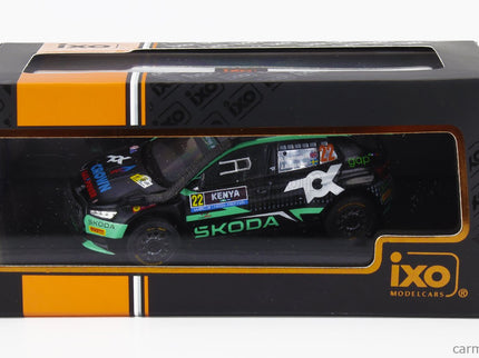 Skoda Fabia RALLY2 EVO Team Tokspot Wrt N°22 Rally Safari Kenya 2024 Gus Greensmith - Jonas Andersson 1:43 IXO Models čierna zelená