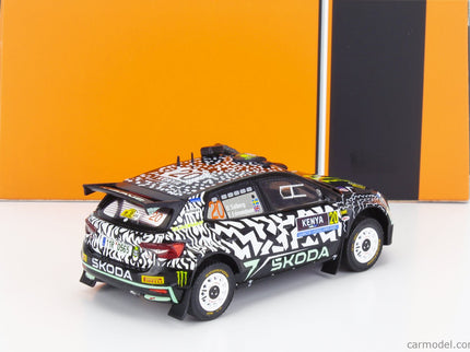 Skoda Fabia RALLY2 EVO Team Tokspot Wrt N°20 Rally Safari Kenya 2024 (snorkel) Oliver Solberg - Elliot Edmondson 1:43 IXO Models čierna biela