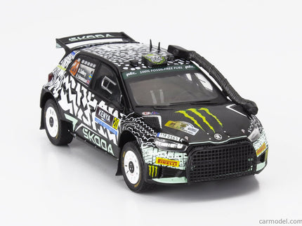 Skoda Fabia RALLY2 EVO Team Tokspot Wrt N°20 Rally Safari Kenya 2024 (snorkel) Oliver Solberg - Elliot Edmondson 1:43 IXO Models čierna biela