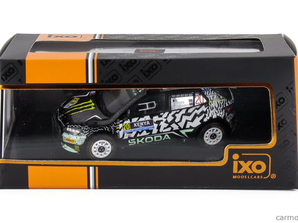 Skoda Fabia RALLY2 EVO Team Tokspot Wrt N°20 Rally Safari Kenya 2024 (snorkel) Oliver Solberg - Elliot Edmondson 1:43 IXO Models čierna biela