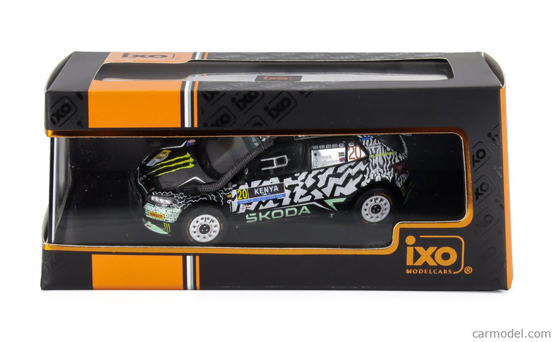 Skoda Fabia RALLY2 EVO Team Tokspot Wrt N°20 Rally Safari Kenya 2024 (snorkel) Oliver Solberg - Elliot Edmondson 1:43 IXO Models čierna biela