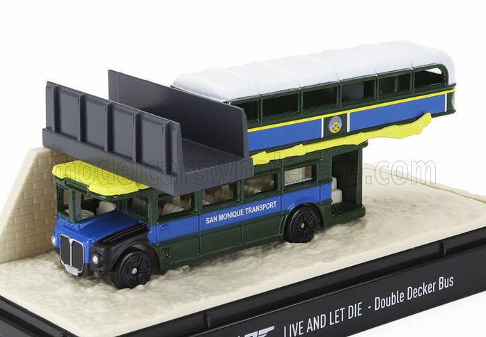 DECKER | DIORAMA - AUTOBUS WITH BRIDGE 1960 - 007 JAMES BOND - LIVE AND LET DIE - VIVI E LASCIA MORIRE | BLUE GREEN