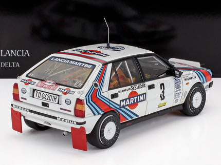 LANCIA | DELTA HF INTEGRALE 4WD TEAM MARTINI RACING (night version) N 3 WINNER RALLY MONTECARLO 1988 BRUNO SABY - JEAN FRANCOIS FAUCHILLE | WHITE BLUE RED