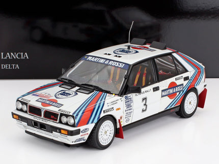 LANCIA | DELTA HF INTEGRALE 4WD TEAM MARTINI & ROSSI RACING N 3 WINNER RALLY OLYMPUS USA 1987 JUHA KANKKUNEN - JUHA PIIRONEN | WHITE RED BLUE