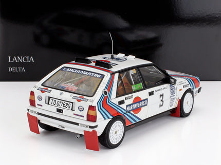 LANCIA | DELTA HF INTEGRALE 4WD TEAM MARTINI & ROSSI RACING N 3 WINNER RALLY OLYMPUS USA 1987 JUHA KANKKUNEN - JUHA PIIRONEN | WHITE RED BLUE