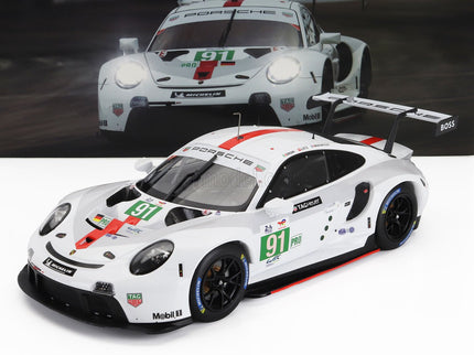 Porsche 911 991-2 4.2L Team Porsche GT N°91 Víťaz Lmgte Pro Class 24h Le Mans 2022 Gianmaria Bruni - Richard Lietz - Frederic Makowiecki 1:18 IXO Models biela sivá červená