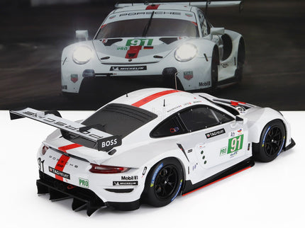 Porsche 911 991-2 4.2L Team Porsche GT N°91 Víťaz Lmgte Pro Class 24h Le Mans 2022 Gianmaria Bruni - Richard Lietz - Frederic Makowiecki 1:18 IXO Models biela sivá červená