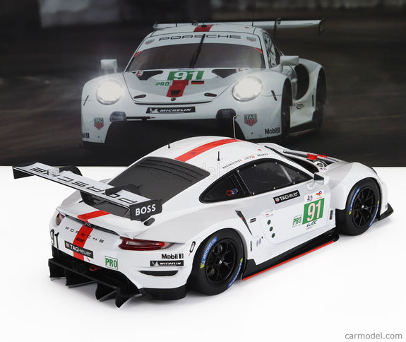 Porsche 911 991-2 4.2L Team Porsche GT N°91 Víťaz Lmgte Pro Class 24h Le Mans 2022 Gianmaria Bruni - Richard Lietz - Frederic Makowiecki 1:18 IXO Models biela sivá červená