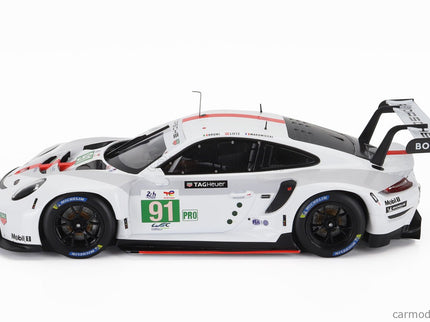 Porsche 911 991-2 4.2L Team Porsche GT N°91 Víťaz Lmgte Pro Class 24h Le Mans 2022 Gianmaria Bruni - Richard Lietz - Frederic Makowiecki 1:18 IXO Models biela sivá červená