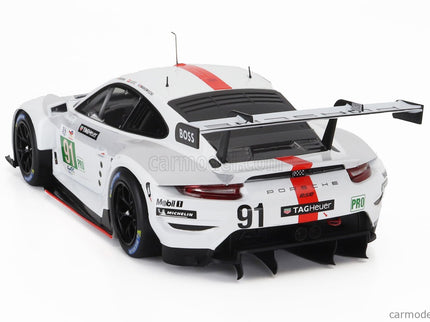 Porsche 911 991-2 4.2L Team Porsche GT N°91 Víťaz Lmgte Pro Class 24h Le Mans 2022 Gianmaria Bruni - Richard Lietz - Frederic Makowiecki 1:18 IXO Models biela sivá červená