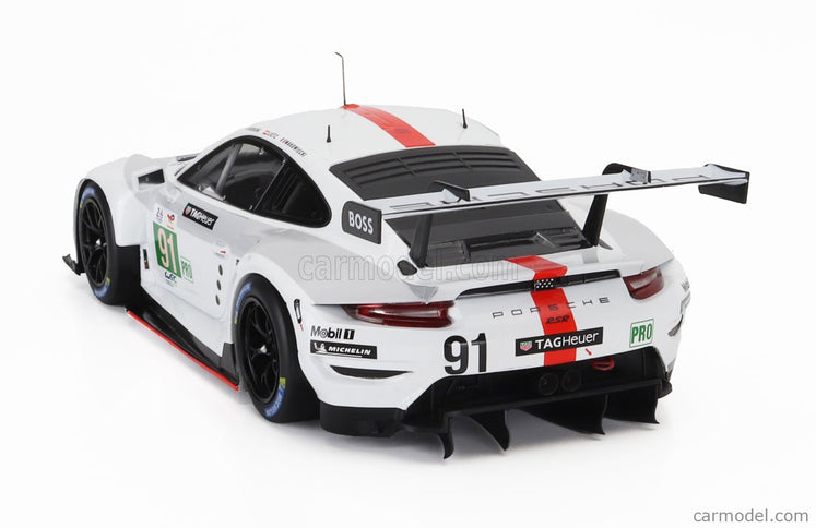 Porsche 911 991-2 4.2L Team Porsche GT N°91 Víťaz Lmgte Pro Class 24h Le Mans 2022 Gianmaria Bruni - Richard Lietz - Frederic Makowiecki 1:18 IXO Models biela sivá červená