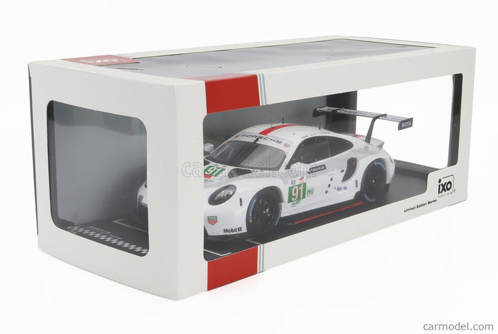Porsche 911 991-2 4.2L Team Porsche GT N°91 Víťaz Lmgte Pro Class 24h Le Mans 2022 Gianmaria Bruni - Richard Lietz - Frederic Makowiecki 1:18 IXO Models biela sivá červená