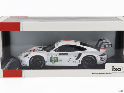 Porsche 911 991-2 4.2L Team Porsche GT N°91 Víťaz Lmgte Pro Class 24h Le Mans 2022 Gianmaria Bruni - Richard Lietz - Frederic Makowiecki 1:18 IXO Models biela sivá červená