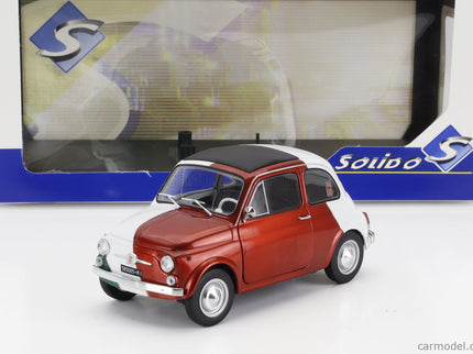 Fiat 500 Italian Livery Tribute 1965 1:18 Solido červená zelená biela