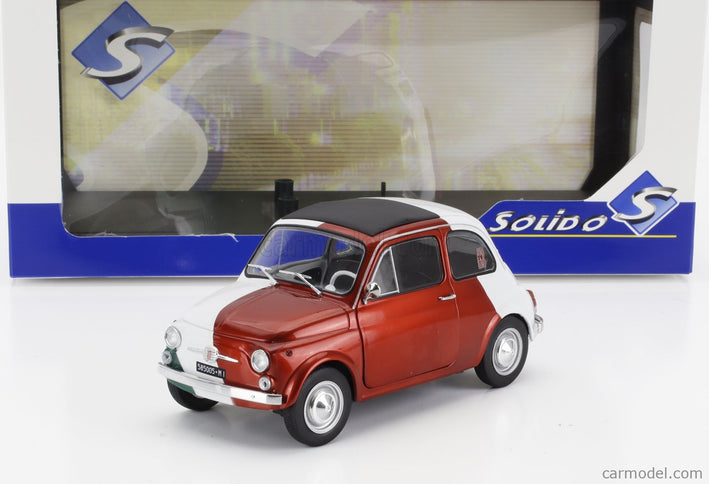 Fiat 500 Italian Livery Tribute 1965 1:18 Solido červená zelená biela