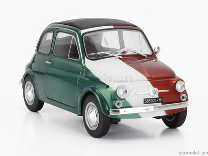 Fiat 500 Italian Livery Tribute 1965 1:18 Solido červená zelená biela