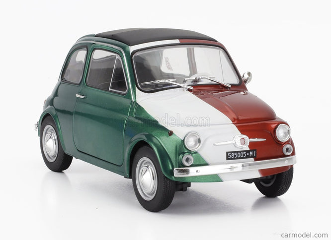 Fiat 500 Italian Livery Tribute 1965 1:18 Solido červená zelená biela