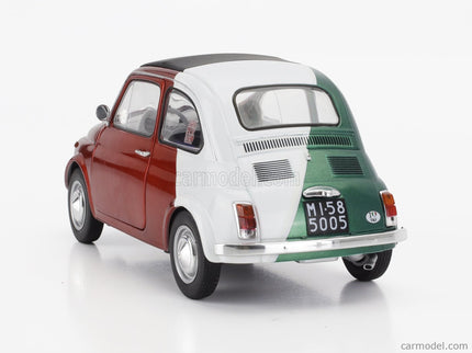 Fiat 500 Italian Livery Tribute 1965 1:18 Solido červená zelená biela