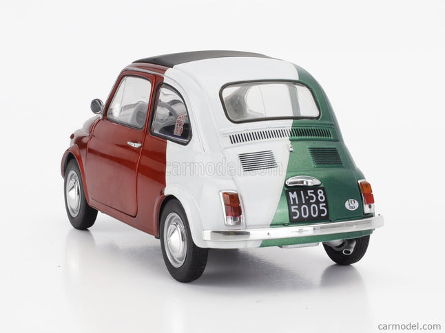 Fiat 500 Italian Livery Tribute 1965 1:18 Solido červená zelená biela