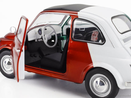 Fiat 500 Italian Livery Tribute 1965 1:18 Solido červená zelená biela