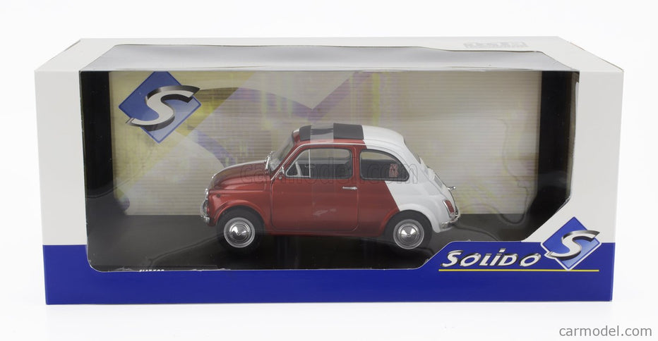 Fiat 500 Italian Livery Tribute 1965 1:18 Solido červená zelená biela