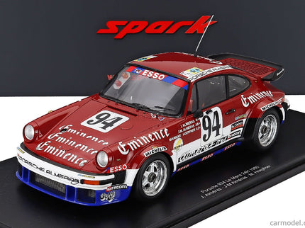 Porsche 911 934 3.3L Turbo Team Equipe Almeras Freres N°94 24h Le Mans 1980 Jacques Almeras - Jean Marie Almeras - Marianne Hoepfner 1:18 Spark Model červená biela modrá