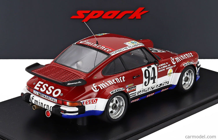 Porsche 911 934 3.3L Turbo Team Equipe Almeras Freres N°94 24h Le Mans 1980 Jacques Almeras - Jean Marie Almeras - Marianne Hoepfner 1:18 Spark Model červená biela modrá