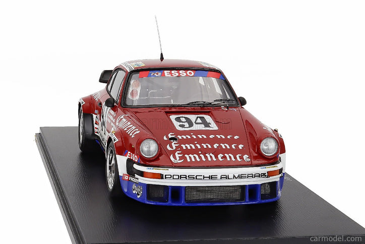 Porsche 911 934 3.3L Turbo Team Equipe Almeras Freres N°94 24h Le Mans 1980 Jacques Almeras - Jean Marie Almeras - Marianne Hoepfner 1:18 Spark Model červená biela modrá