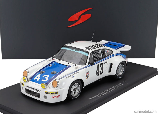 Porsche 911 Carrera RSR Team Ecurie Escargot N°43 Víťaz 24h Daytona 1977 Hurley Haywood - John Graves - Dave Helmick 1:18 Spark Model biela modrá