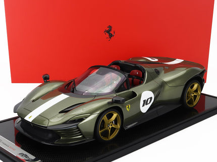 FERRARI | DAYTONA SP3 SERIE ICONA N 10 OPEN ROOF 2022 - CON VETRINA - WITH SHOWCASE | VERDE MANZONI LUCIDO - GREEN MET SILVER