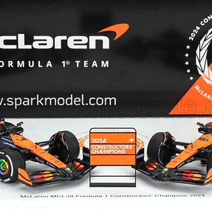 McLAREN | SET F1  CHAMPION BOARD WINNER CONSTRUCTOR SEASON 2024 2X MCL38 TEAM MCLAREN N 4 SEASON LANDO NORRIS + N 81 OSCAR PIASTRI | ORANGE BLACK