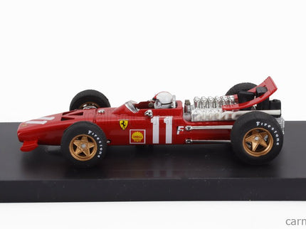 Ferrari F1 312 N°11 Monaco GP 1969 Chris Amon - With Driver Figúrka 1:43 Brumm červená biela