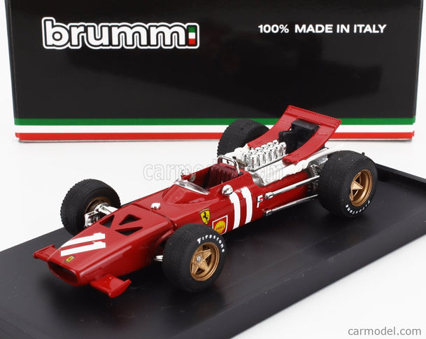 Ferrari F1 312 N°11 Monaco GP 1969 Chris Amon 1:43 Brumm červená biela