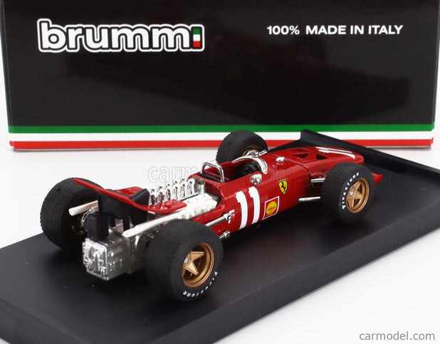 Ferrari F1 312 N°11 Monaco GP 1969 Chris Amon 1:43 Brumm červená biela