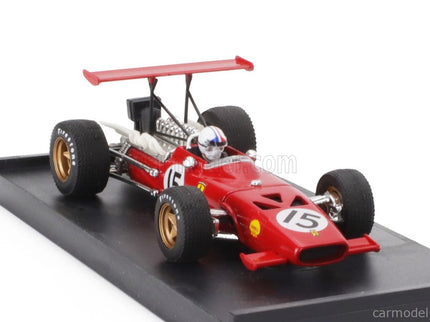 Ferrari F1 312 N°15 Spain GP 1969 Chris Amon - With Driver Figúrka 1:43 Brumm červená biela
