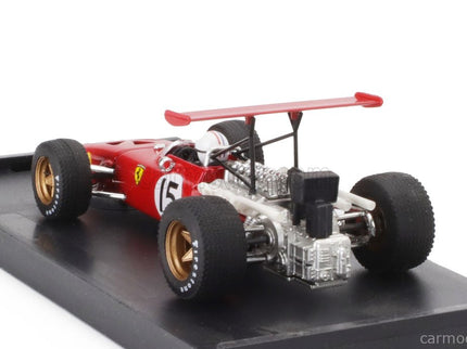 Ferrari F1 312 N°15 Spain GP 1969 Chris Amon - With Driver Figúrka 1:43 Brumm červená biela