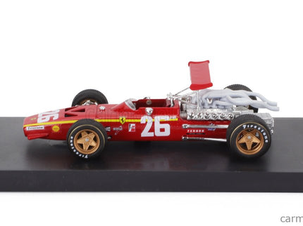 Ferrari F1 312 N°15 Spain GP 1969 Chris Amon - With Driver Figúrka 1:43 Brumm červená biela