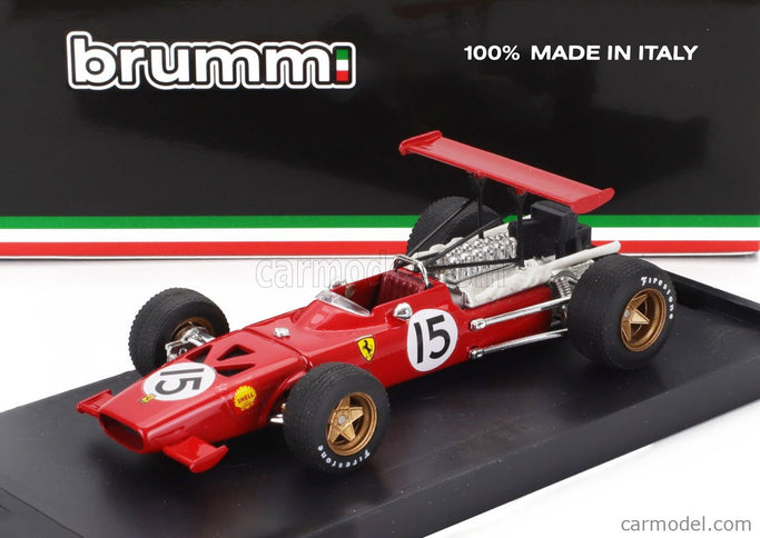 Ferrari F1 312 N°15 Spain GP 1969 Chris Amon 1:43 Brumm červená biela