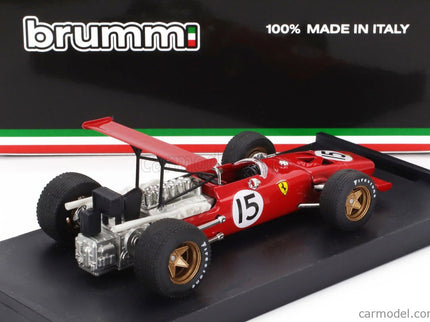 Ferrari F1 312 N°15 Spain GP 1969 Chris Amon 1:43 Brumm červená biela