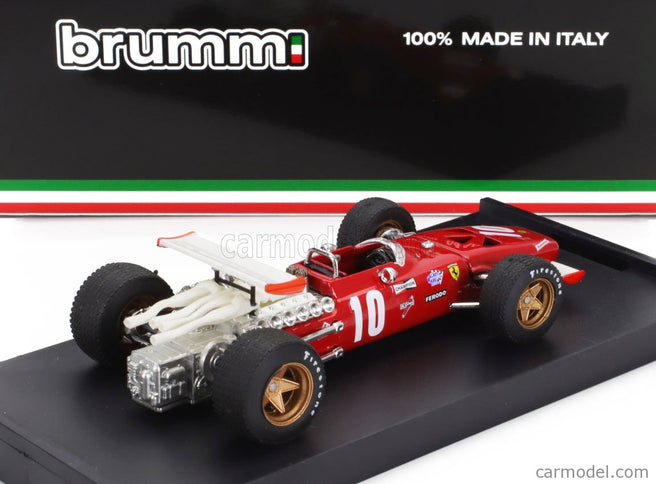 Ferrari F1 312 N°10 Italy GP 1969 Pedro Rodriguez 1:43 Brumm červená biela