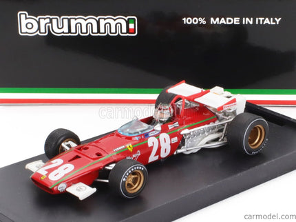 Ferrari F1 312B N°28 Belgium GP 1970 Ignazio Giunti - With Driver Figúrka 1:43 Brumm červená biela