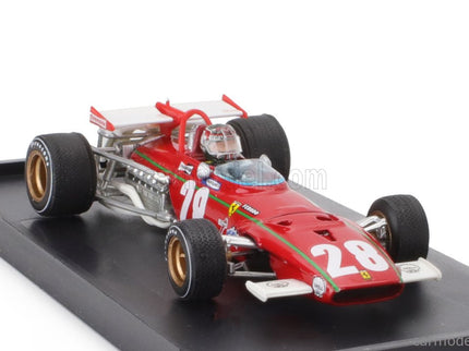 Ferrari F1 312B N°28 Belgium GP 1970 Ignazio Giunti - With Driver Figúrka 1:43 Brumm červená biela