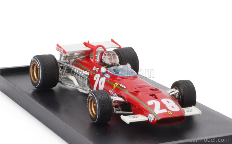 Ferrari F1 312B N°28 Belgium GP 1970 Ignazio Giunti - With Driver Figúrka 1:43 Brumm červená biela